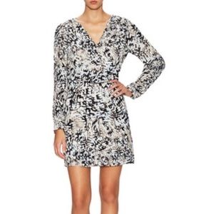 Parker Lila Abstract Print V-Neck Wrap Dress S